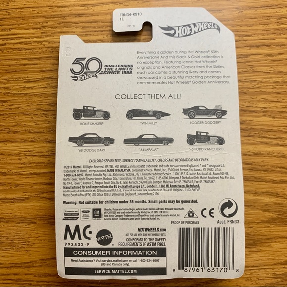 Hot Wheels 50th Anniversary Bone Shaker 3 Error Cards - Picture 5 of 11